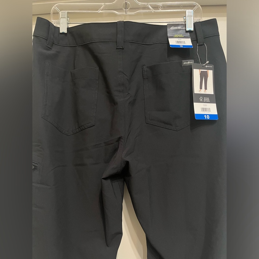 Eddie Bauer Women's Black Stretch Ripstop Crop Pant, NWT, Size 10 - Picture 7 of 9